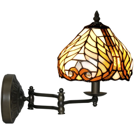 Aplique con brazo  móvil Tiffany diámetro 20cm Serie Dalí 2387D1