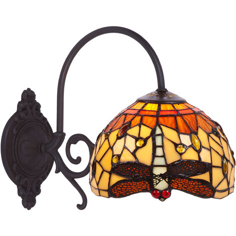 Aplique con brazo Tiffany diámetro 20cm Serie Belle Amber 2327A1