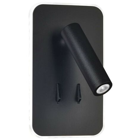 Aplique con lector LED Irena (11W+3W)  Negro