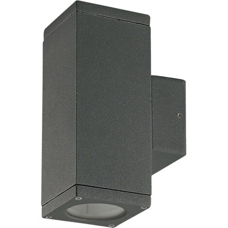 Aplique CUB Square IP54 GU10 2x4.50W up-down Antracita