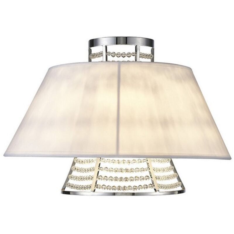 Inspired Diyas - Davina - Lámpara de pared con pantalla blanca 2 cromo pulido claro, cristal