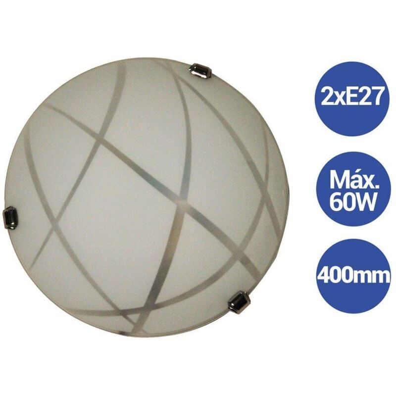 

Plafón de cristal Ø400mm VETRO 'Luna Piena' 2xE27