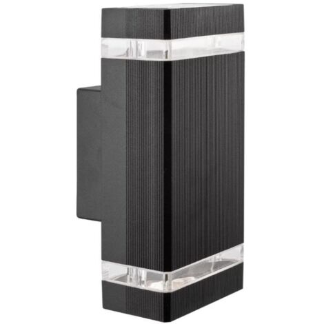 Aplique de exterior, arriba-abajo, Gilbert, 2xGU10, IP44, negro, Goldlux