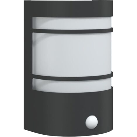 Aplique de exterior con sensor acero inoxidable negro vidaXL