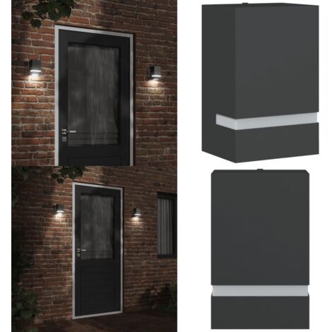 Aplique de exterior de acero inoxidable negro - Lámpara de jardín - Iluminación exterior