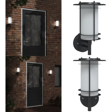 Aplique de exterior de acero inoxidable negro - Lámpara de jardín - Iluminación exterior