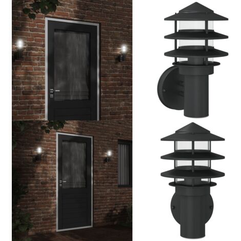 Aplique de exterior de acero inoxidable negro - Lámpara de jardín - Iluminación exterior