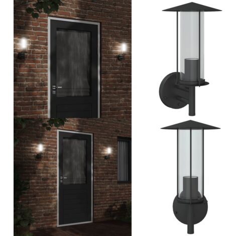 Aplique de exterior de acero inoxidable negro - Lámpara de pared - Iluminación exterior