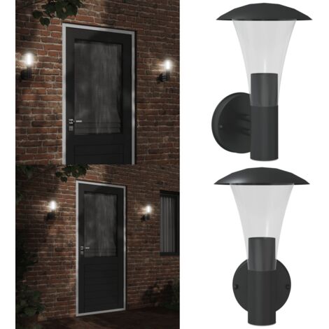 Aplique de exterior de acero inoxidable negro - Lámpara de pared - Iluminación exterior