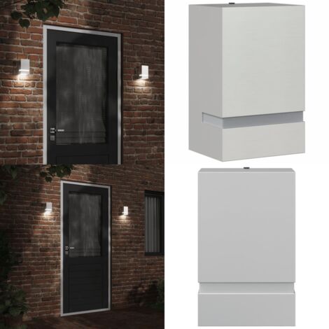 Aplique de exterior de acero inoxidable plateado - Lámpara de jardín - Iluminación exterior