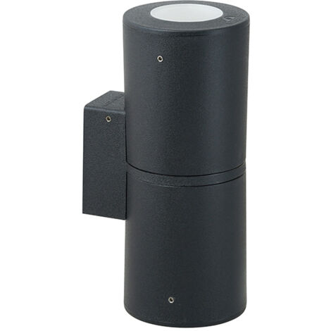 Aplique de exterior FRANCA 2xE27 6W con pulsador CCT (2colores) IP55 24al resina negra
