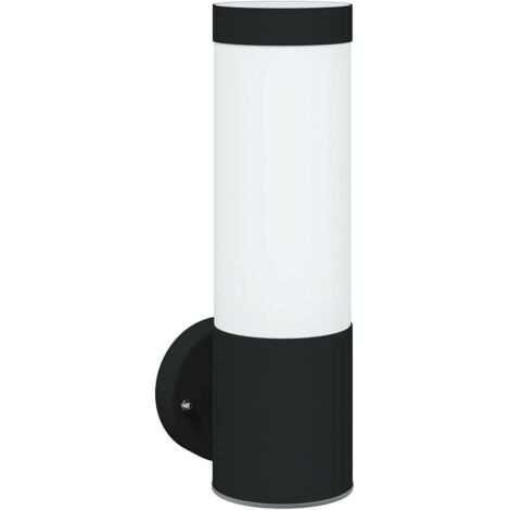 Aplique de exterior Negro 12 x 7.5 x 27 cm Acero inoxidable vidaXL