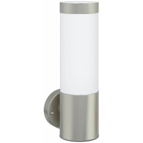 Aplique de exterior Plateado 12 x 7.5 x 27 cm Acero inoxidable vidaXL