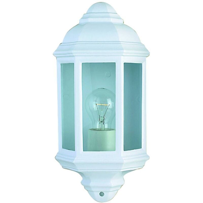 

Aplique de exterior y porche, en aluminio fundido blanco y vidrio