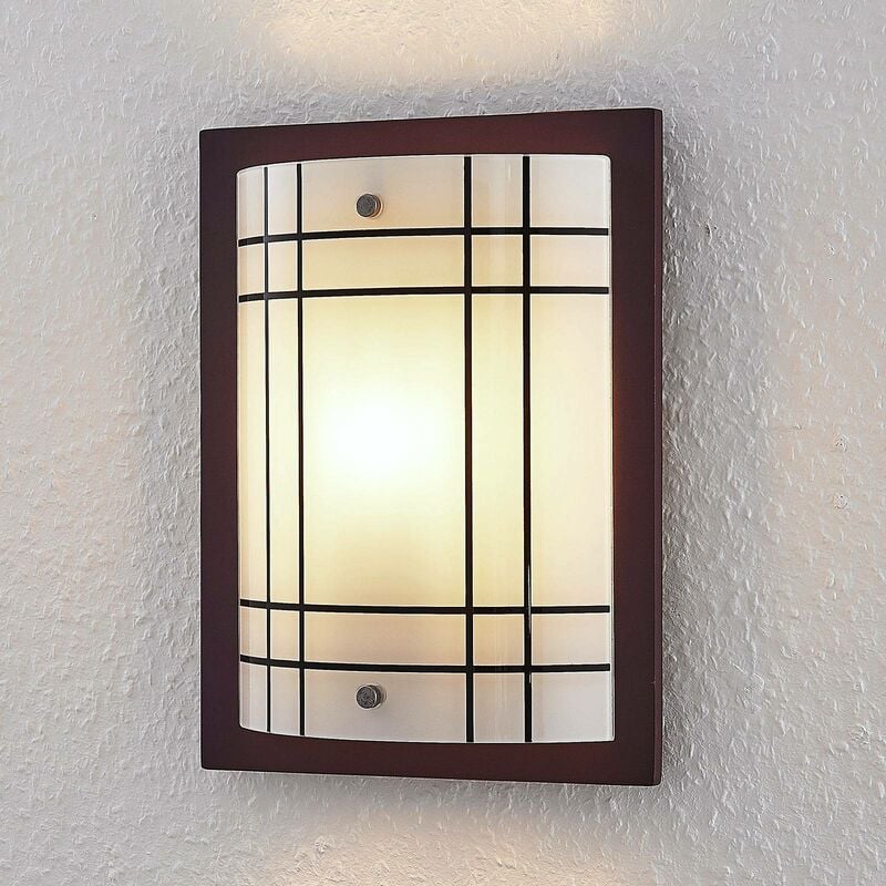 

Lindby - Aplique de madera Thees con tulipa de vidrio
