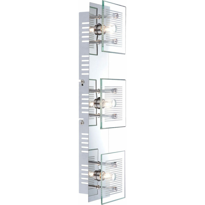 

Aplique de pared aplique vidrio cromado 3 llamas L 40 cm salón comedor cocina