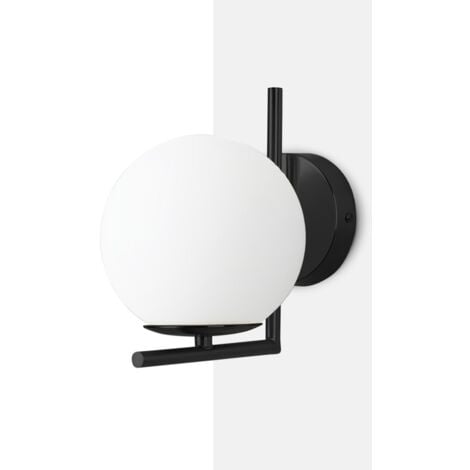 Aplique De Pared Bola Cristal "Margaret" - Negro