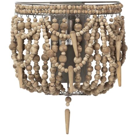Aplique De Pared Cadena Bolas Natural 27X1X27Cm