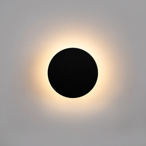 Aplique De Pared Circular "Eclipse" 9W - CCT - IP65 - Negro