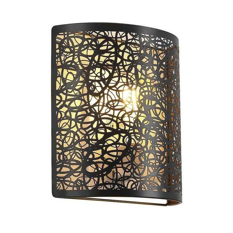

Aplique de pared con pantalla metalica GRASSE negro-oro ALEMAR