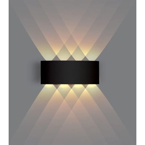 Aplique de pared cuadrado decorativo de aluminio, 110-220V, para sala de estar, escalera, LED de 8W - negro (se requiere cable de alimentación)