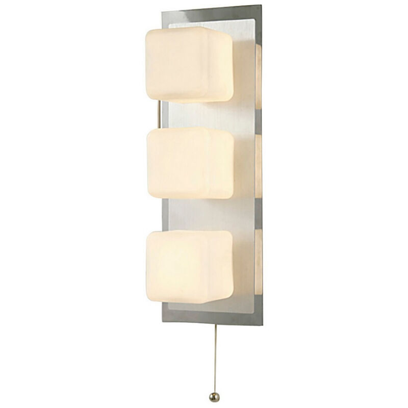 Inspired Cube Lámpara de pared IP44 Interruptor de cordón 3 luces G9 Cromo pulido y aluminio