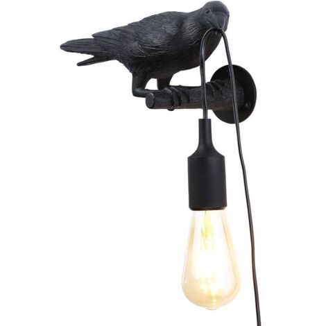Aplique De Pared Cuervo En Resina "Corb" - Negro