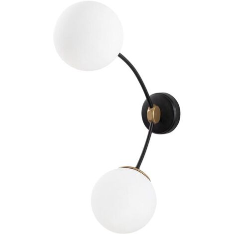 Aplique de pared de 2 luces con tulipas de cristal Model 5