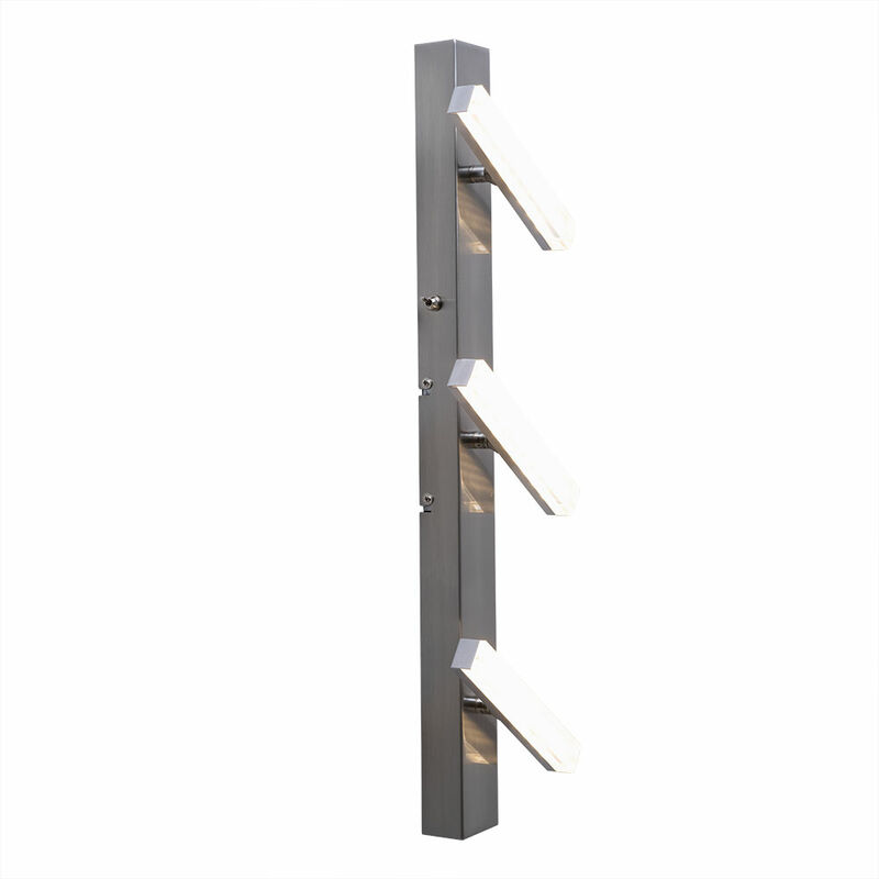 

Globo - Lámpara de pared LED lámpara de salón ajustable lámpara de comedor lámpara de techo plata, focos móviles, 3x 3W 3x185lm 3000K, An x Al 17x58