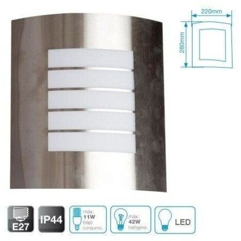 Aplique de pared de acero inoxidable 1xE27 GSC 0700081