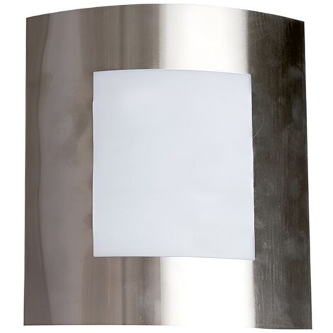 Aplique de pared de acero inoxidable IP44 E27 Niquel Satin