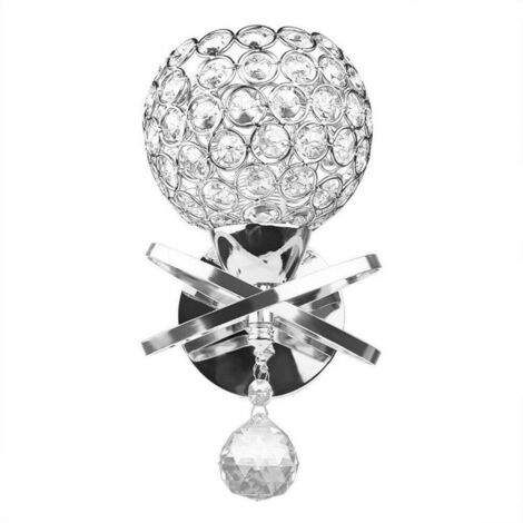 Aplique de pared de cristal para dormitorio, lámpara de pared redonda moderna para mesita de noche, luminaria para comedor o pasillo, casquillo E27 (bombilla no incluida) /