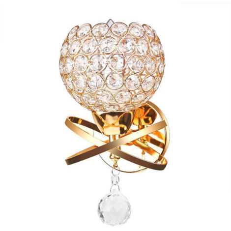 Aplique de pared de cristal para dormitorio, lámpara de pared redonda moderna para mesita de noche, luminaria para comedor o pasillo, casquillo E27 (bombilla no incluida) /