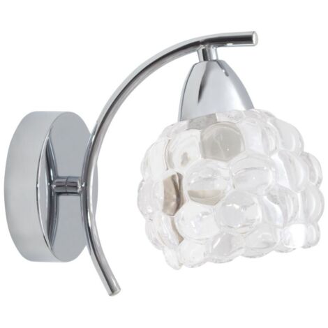 Aplique  de pared de cristal TULIPA GLASS  acabado Cromo INTERLUSA