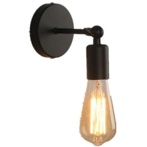 Aplique de pared de estilo industrial simple, lámpara de pared de metal de hierro ajustable, iluminación con base E27, decoración para el hogar, bar, restaurante, cafetería,