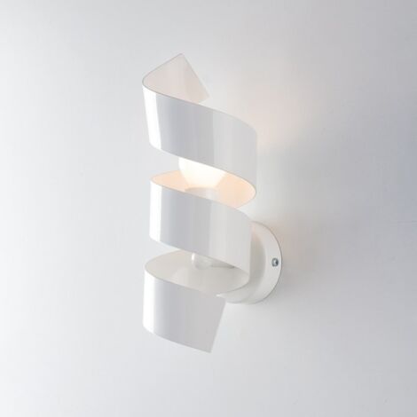 Aplique de pared de hierro espiral moderno one light Blanco 13x h28 cm