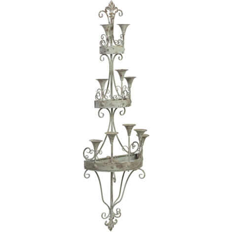 Aplique de pared de madera y metal envejecido gris 43.5x21x142CM