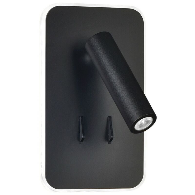 

Cristalrecord - Aplique de pared de pared LED 11W+3W Irena negro CR 43-125-14-180