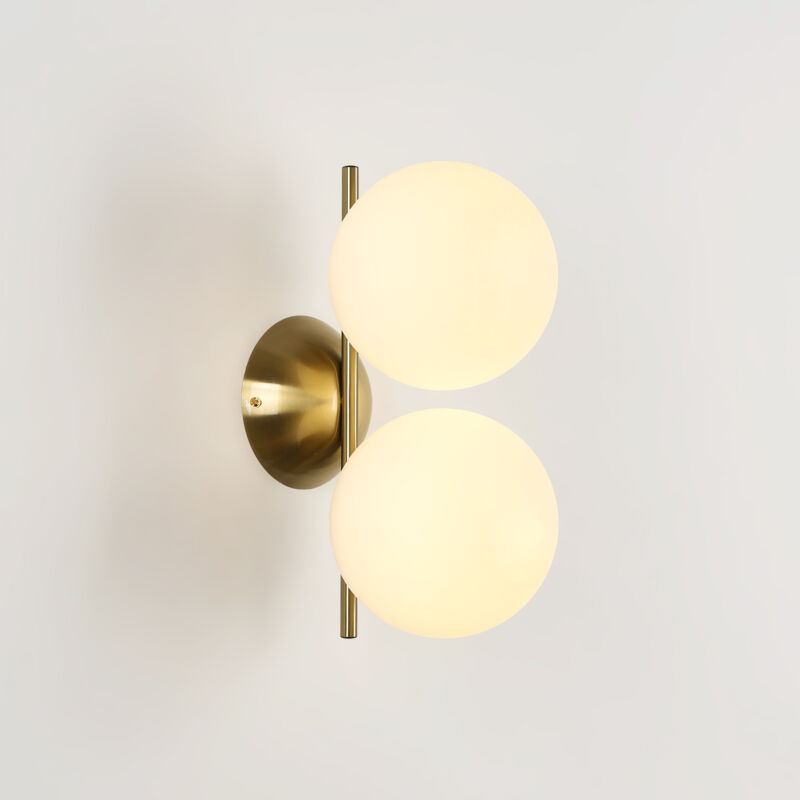 Barcelona Led - Aplique De Pared Doble Bola Cristal 'vic 150' - E27 - ø 15cm