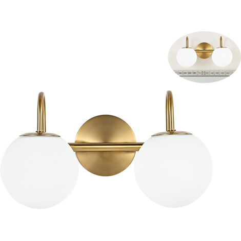 Aplique de pared doble G9 para espejo de baño, estilo medieval-moderno, ideal para tocador.