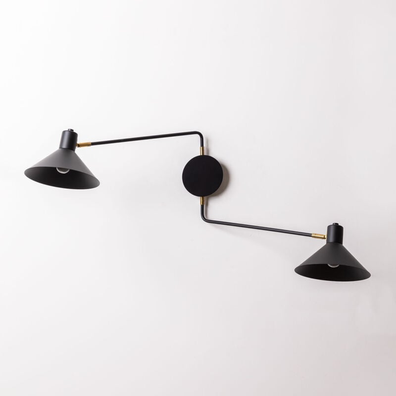 

Aplique de Pared Doble Twin Negro - Sklum