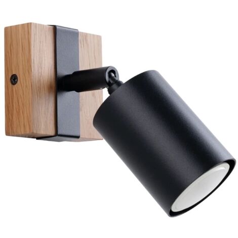 Aplique de pared Domovi negro, 1 luz