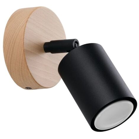 Aplique de pared Elluae negro