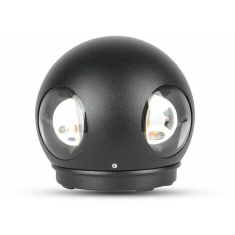 Aplique de pared esférico LED COB V-TAC de 4 W, negro, blanco natural, IP65