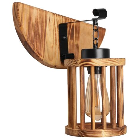 Aplique de pared, Estructura de madera 15x15x25 cm