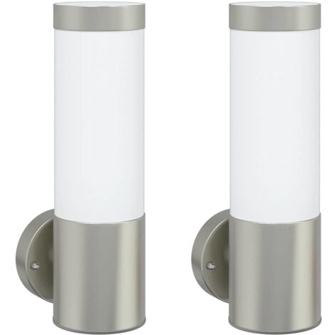 Aplique de pared exterior 2 pcs Plateado 12 x 7.5 x 27 cm vidaXL