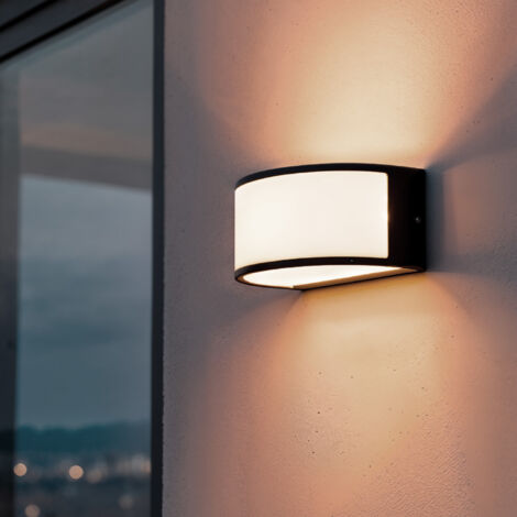 Aplique de Pared Exterior Aluminio Lenir Negro