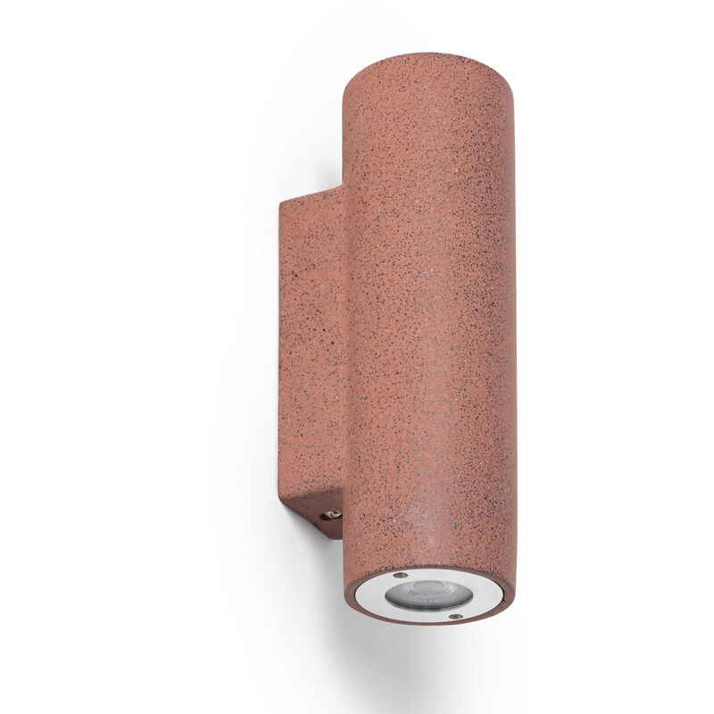 Aplique de Pared Exterior Cemento Iluminación Doble Cara Banjar Rond Rojo