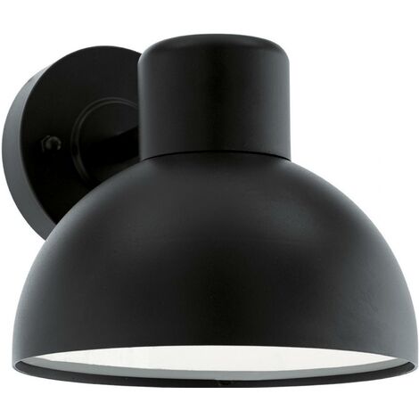 Aplique de pared exterior Eglo Entrimo 60W Forma Cónica 20×19 cm. Terraza, jardín y piscina. Estilo moderno y diseño. Acero, acero galvanizado y plástico. Color blanco y negro - Blanco, Negro