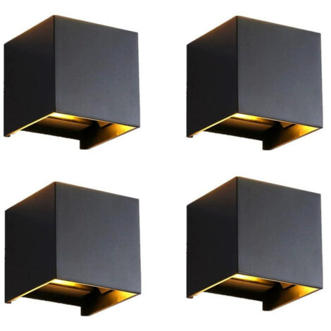 Aplique de pared exterior impermeable con ángulo ajustable, aplique de pared doble para pasillo de hotel, iluminación vertical hacia arriba y hacia abajo, juego de 4